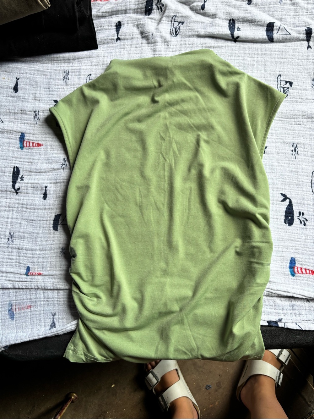 H&M Light Green Cap Sleeve Tunic Top